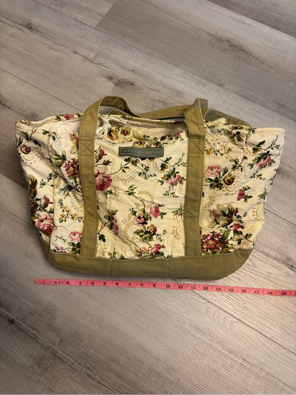 Anna Griffin Floral Canvas Tote Bag w/ Matching Zip Pouch Cottagecore - Picture 4 of 10